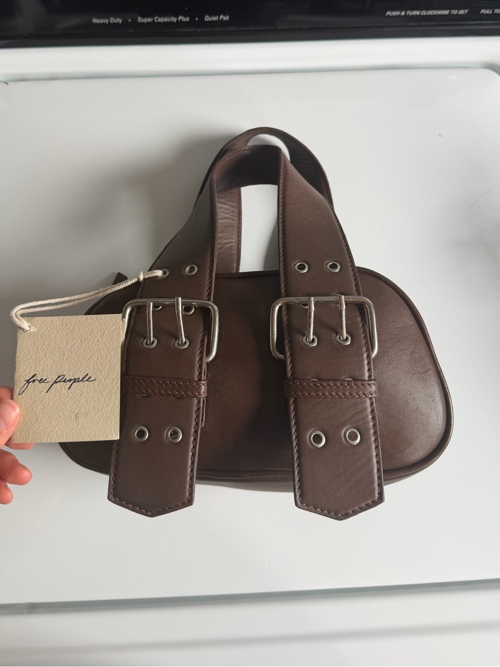 New Brown Free People Buckle Handbag